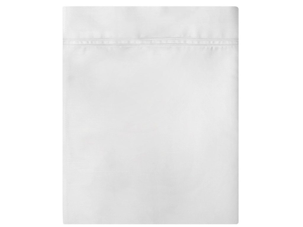 Drap Plat Yves Delorme Roma – Super King 270x295 Cm – Blanc Coton Français