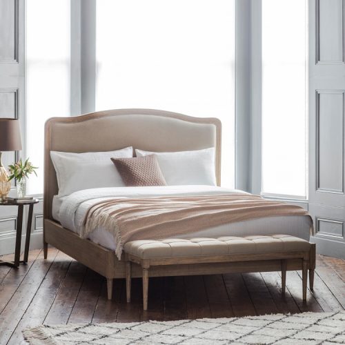 Loire King Bed Cement Linen